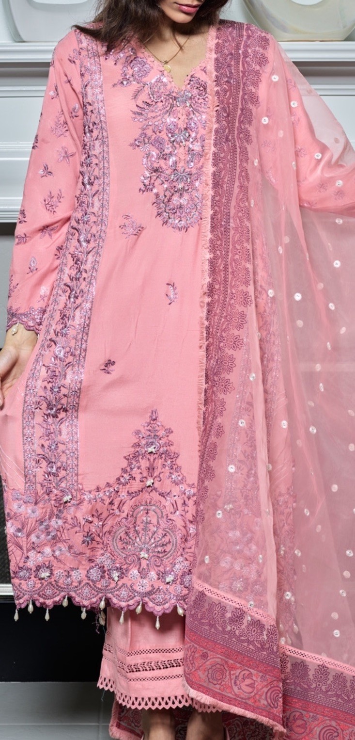 PEACH PINK SALWAR KAMEEZ SANA SAFINAZ MARIA B ASIM JOFA KHAADI ELAN FARAH TALIB
