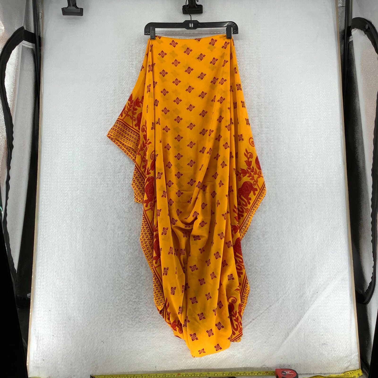 Hari Parney Red Yellow Hook And Eye Printed Saree Blouse Choli Set Size Small