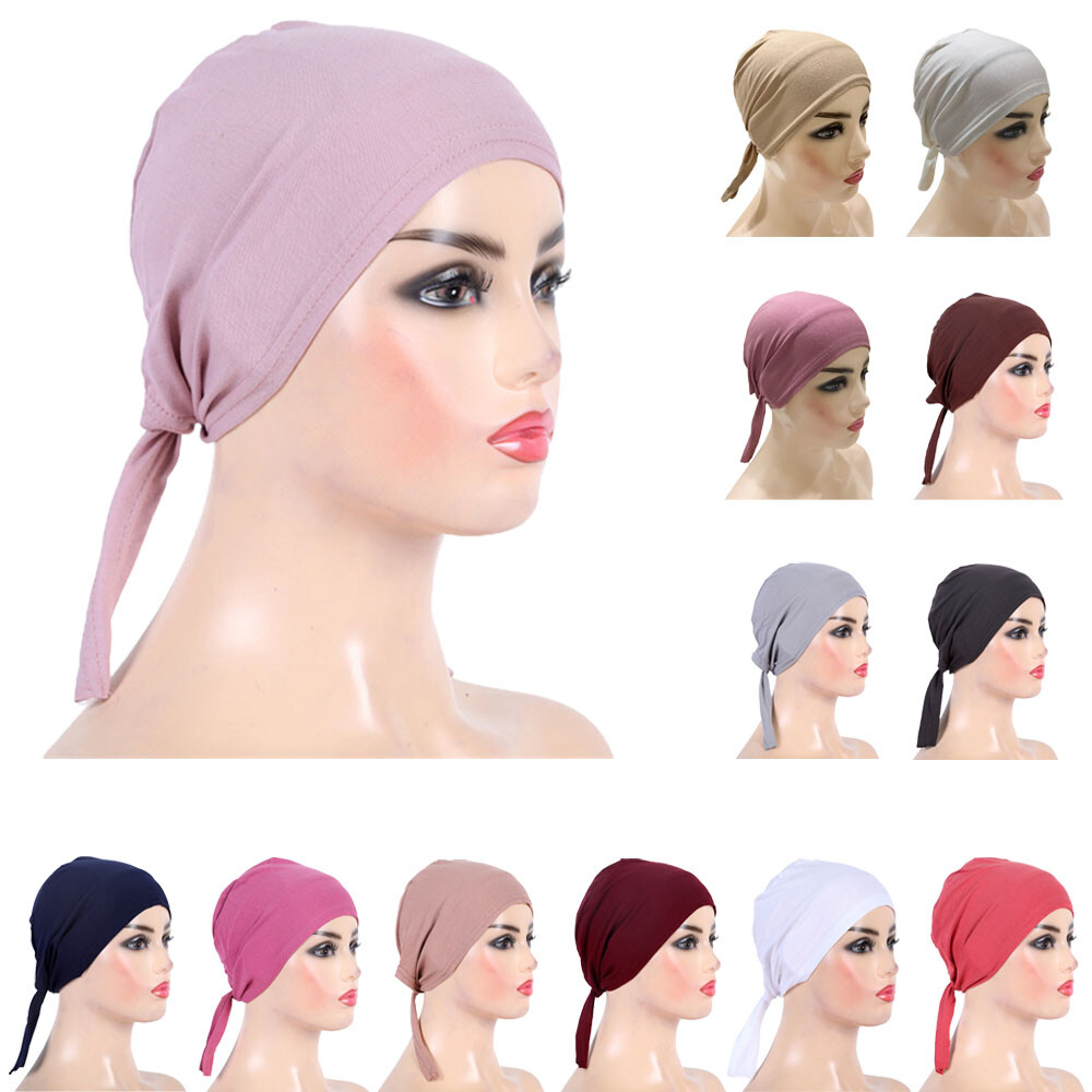Plain Women Underscarf Hijab Muslim Bone Bonnet Inner Cap Tube Nijna Hat