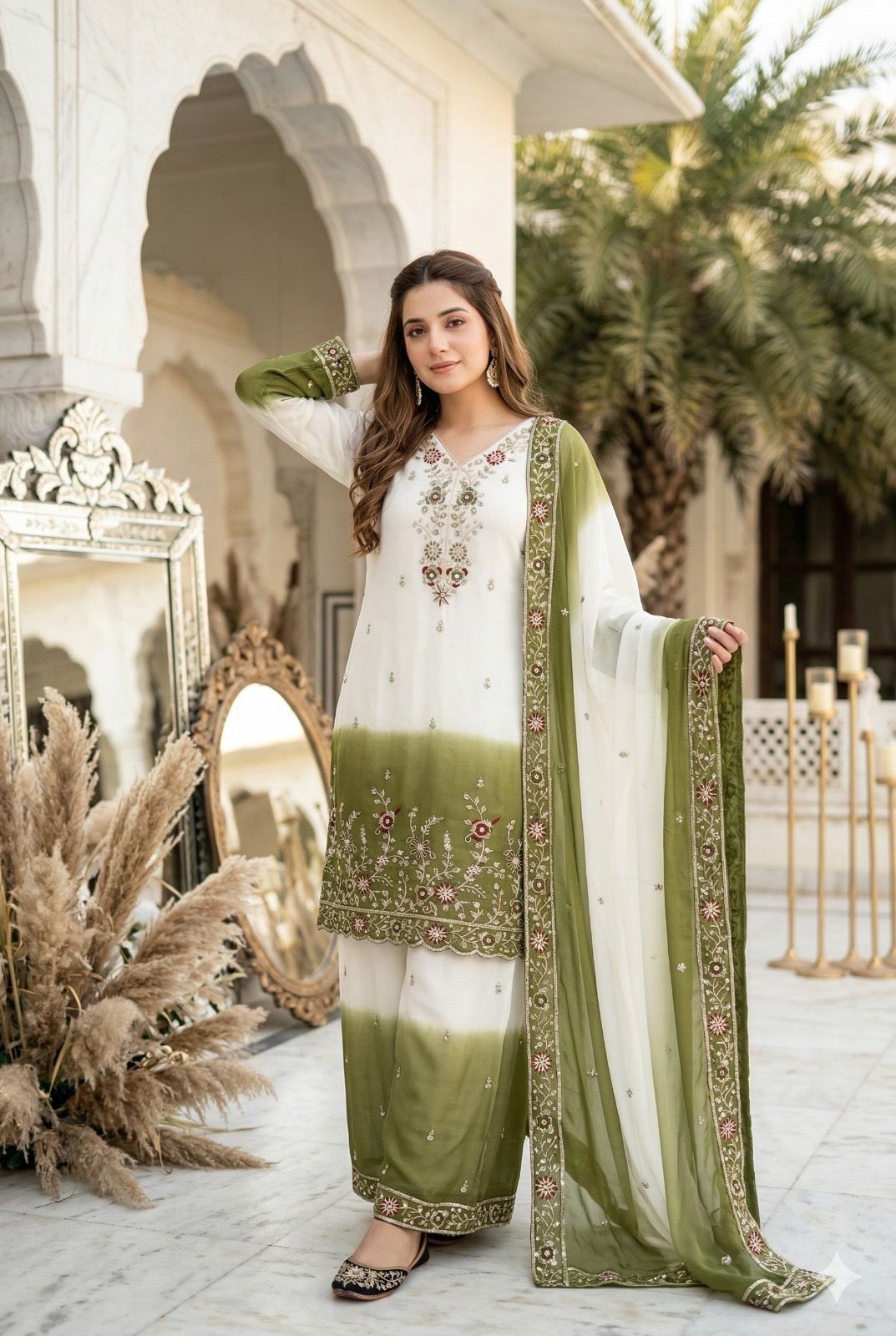 SALWAR KAMEEZ INDIAN WEDDING PAKISTANI PARTY WEAR DRESS SHARARA BOLLYWOOD SUIT L