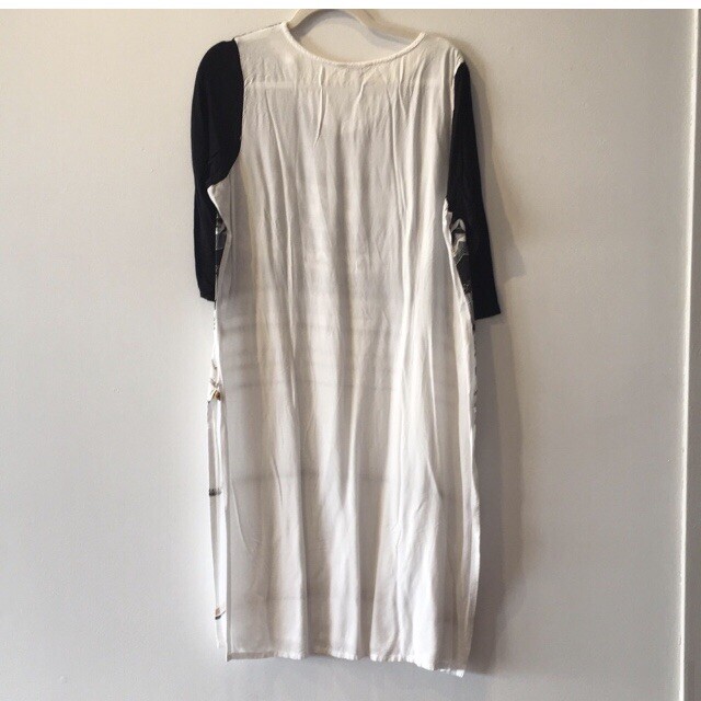Aurelia Kurta XXL Black White Gold Tribal Pattern