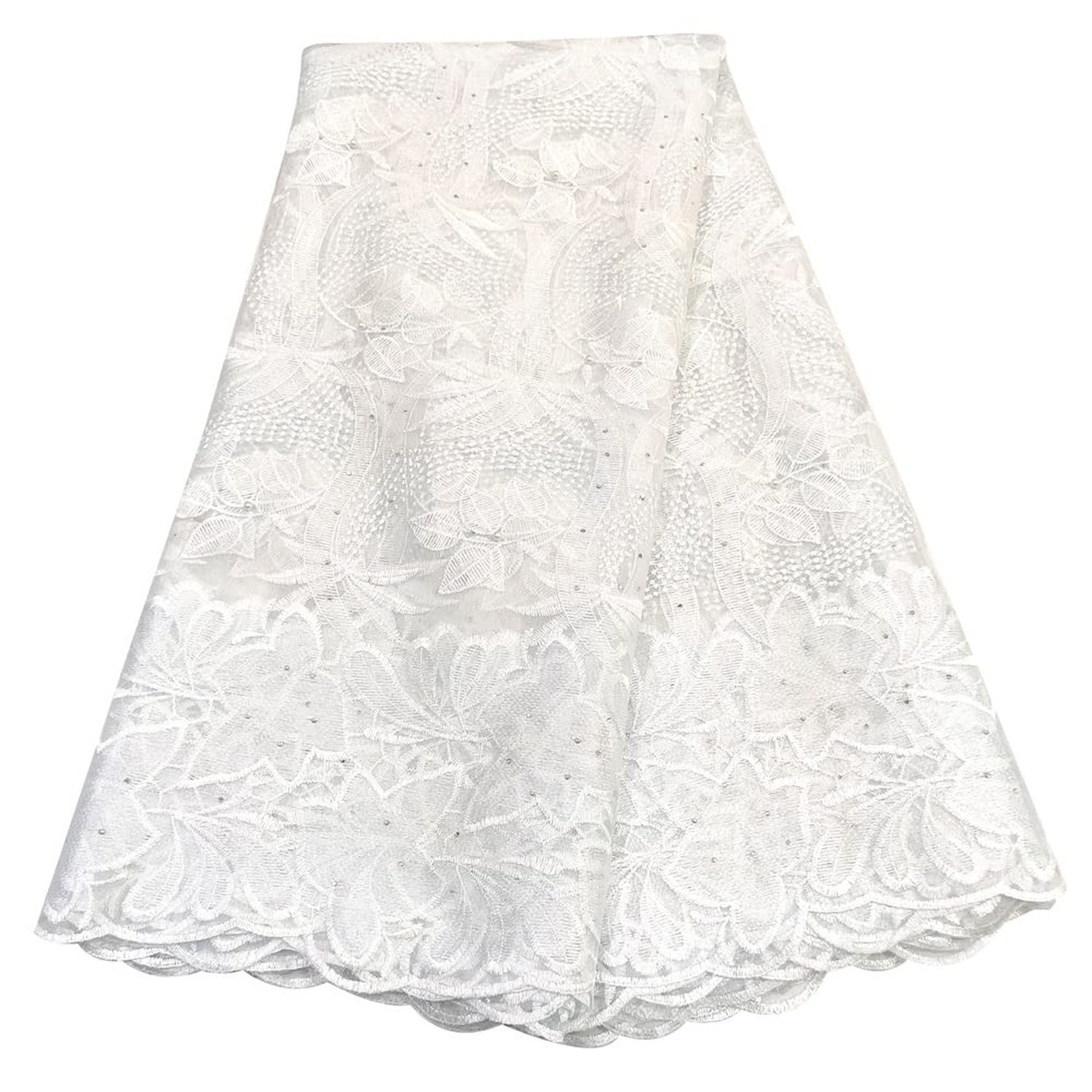 LadyQ Beaded Tulle Lace Fabric 2023 Swiss African Lace Materials African Part…