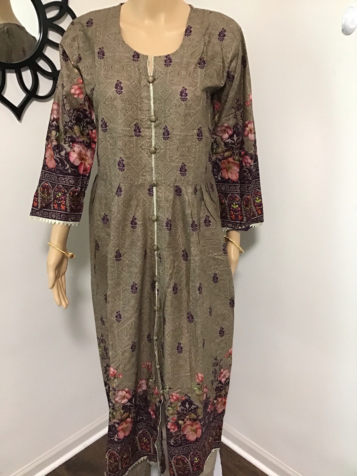 Pakistani Indian Trendy Designer Long Kurta Maxi Lawn Cotton Small