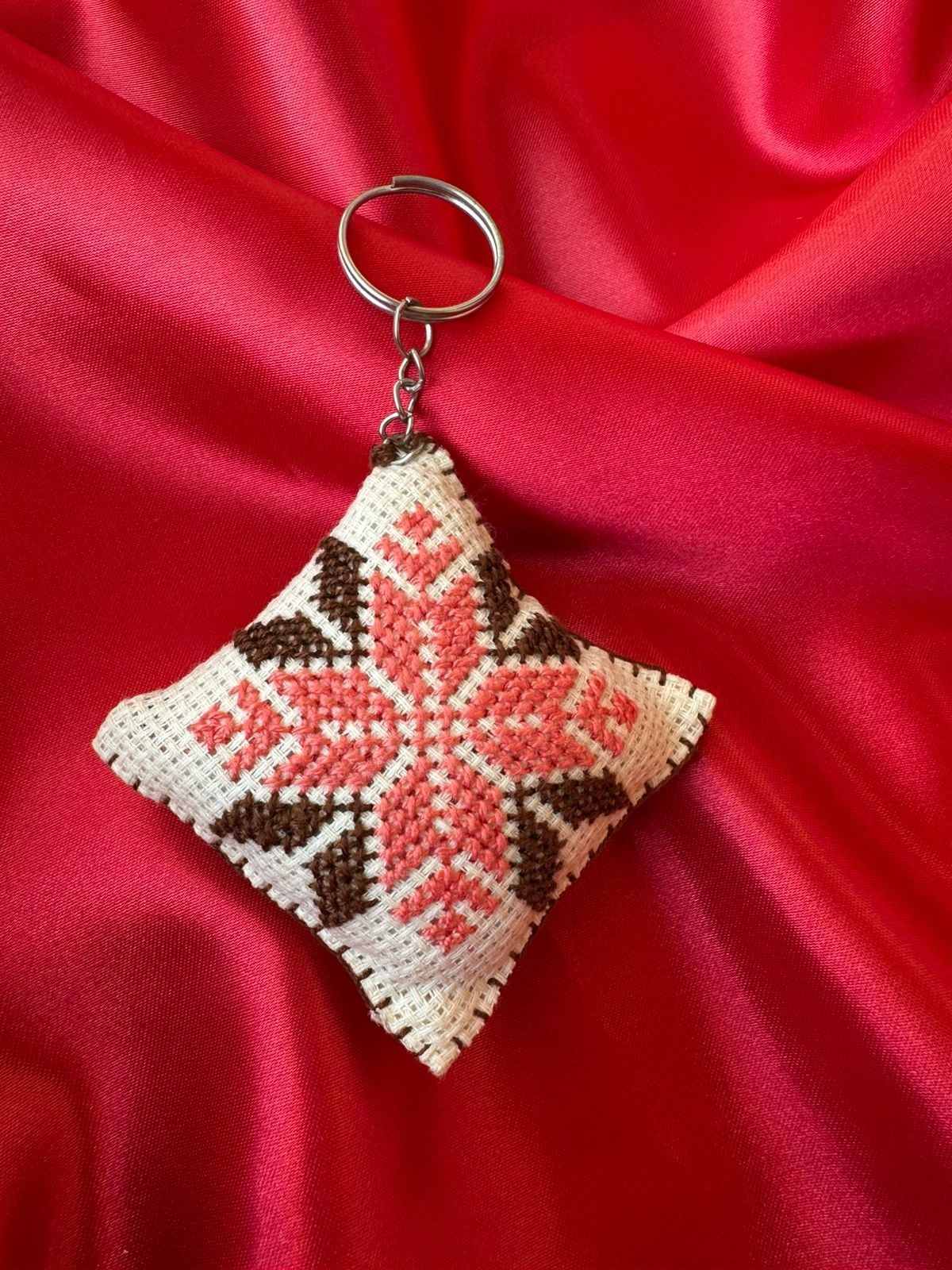 Accessories Keychain Handmade Palestinian Tatreez Mini Cushion Traditional Gift