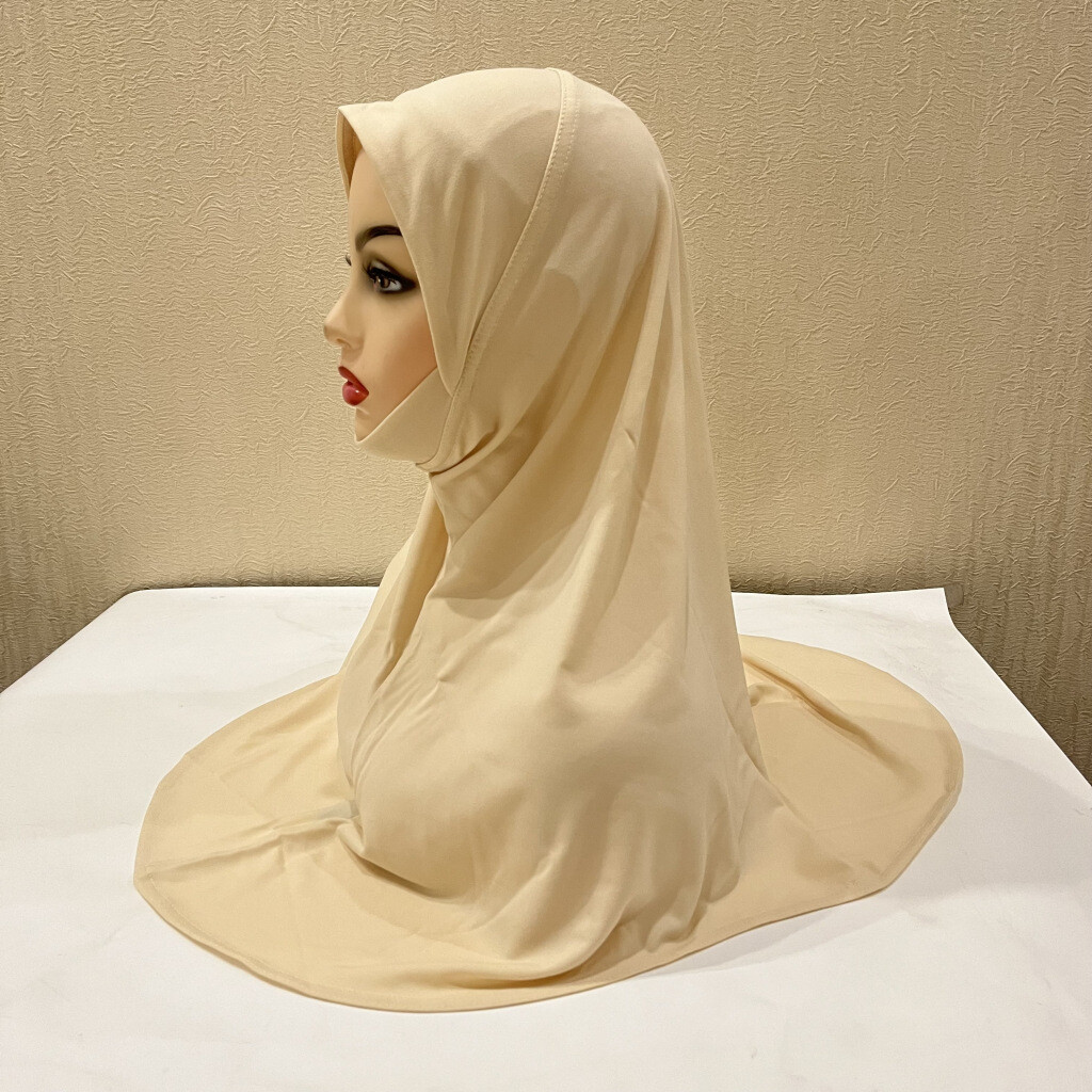 Teenage Girls Dwarf Womens Solid Color Amira Turban Muslim Prayer Hijab Headwear
