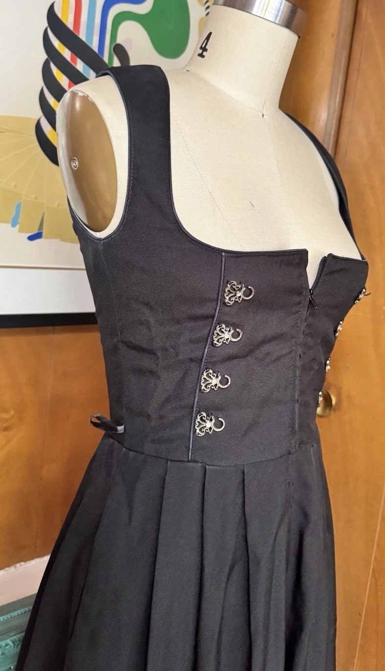 Vintage STOCKERPOINT Oktoberfest DIRNDL TYROL black Dress EU 34 0 2 maxi XS long