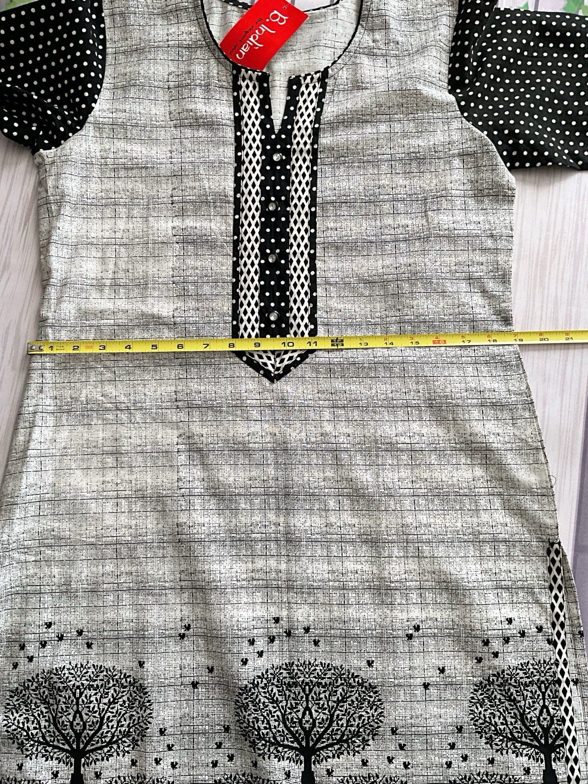 NWT B. Indian Women’s Long Printed Kurta 3/4-Sleeves, Size M