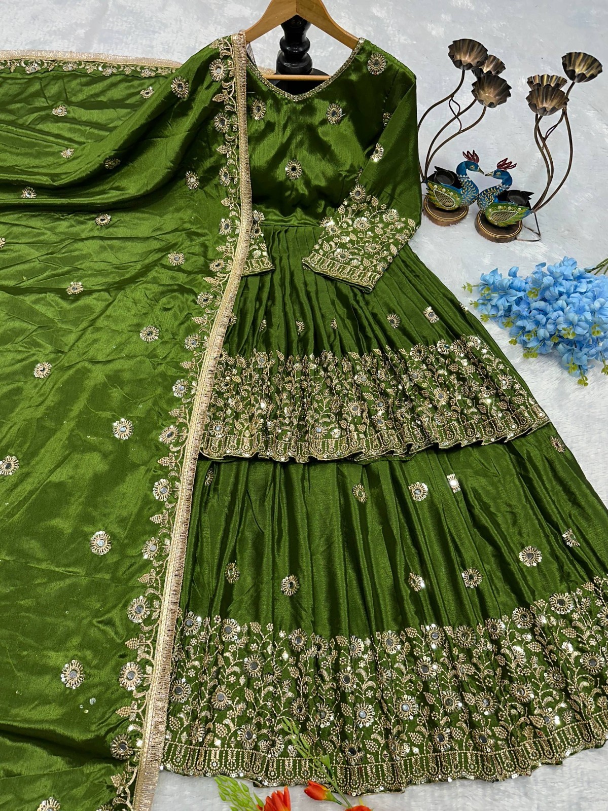 Premium Party Wear Faux Georgette Kurta Palazzo With Dupatta For Women