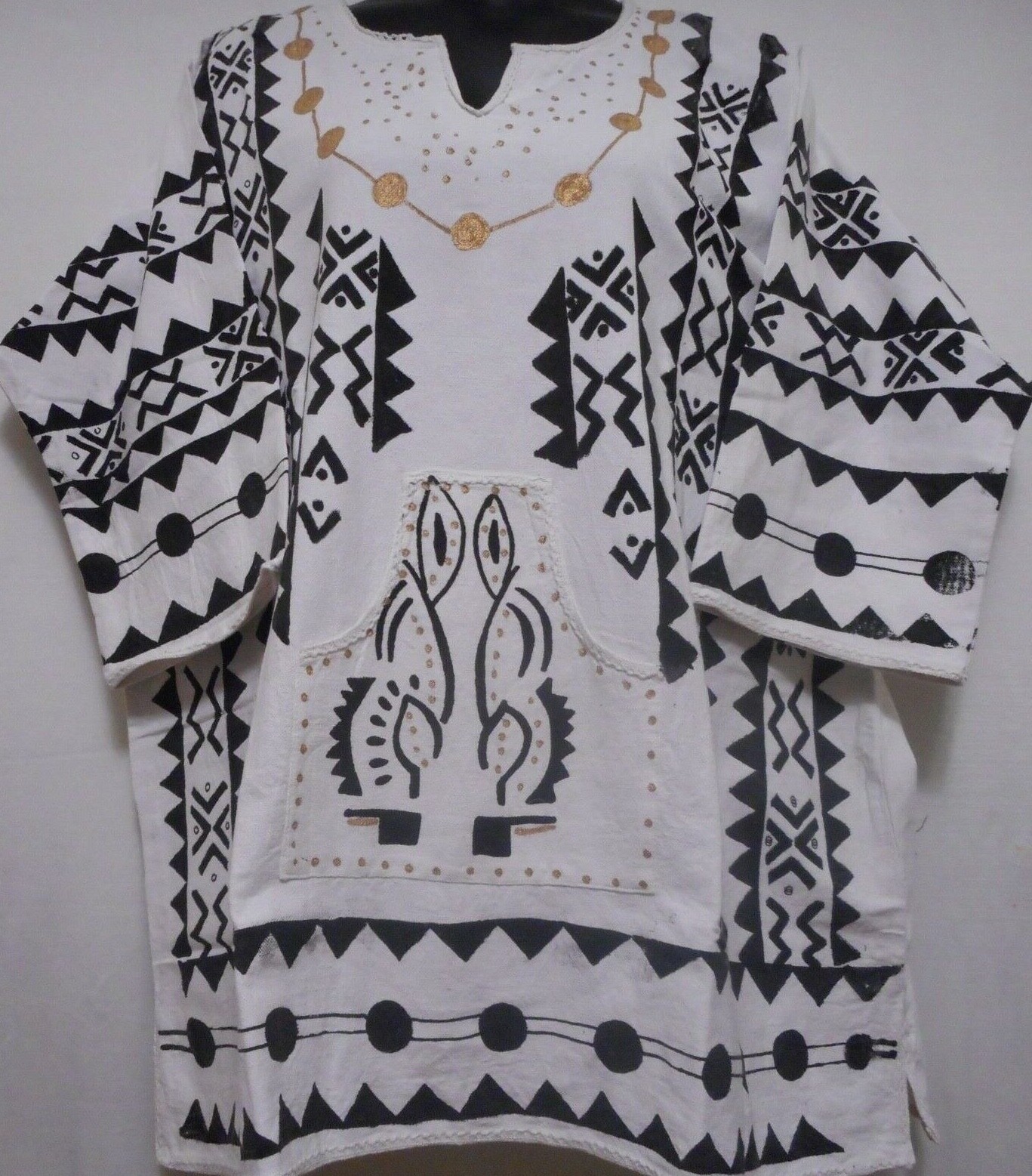 Women Dashiki Mud cloth Vintage Men Shirt African Blouse Organic Cotton One Size