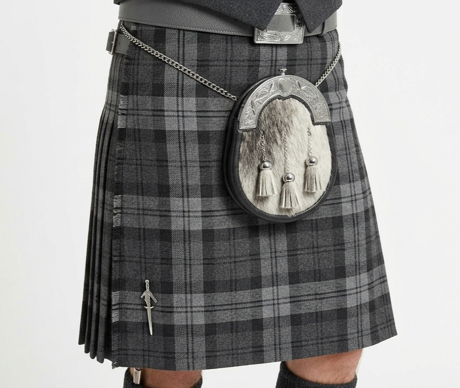 Men’s Scottish Grey Watch Tartan Kilt Handmade Traditional Highland Clan Dress