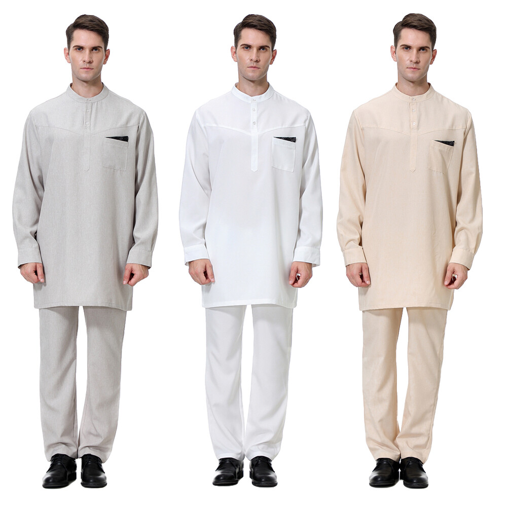 Dishdasha Thobe Jubba Thoub Men Saudi Arab Robe Muslim Abaya Dress Kaftan Islam