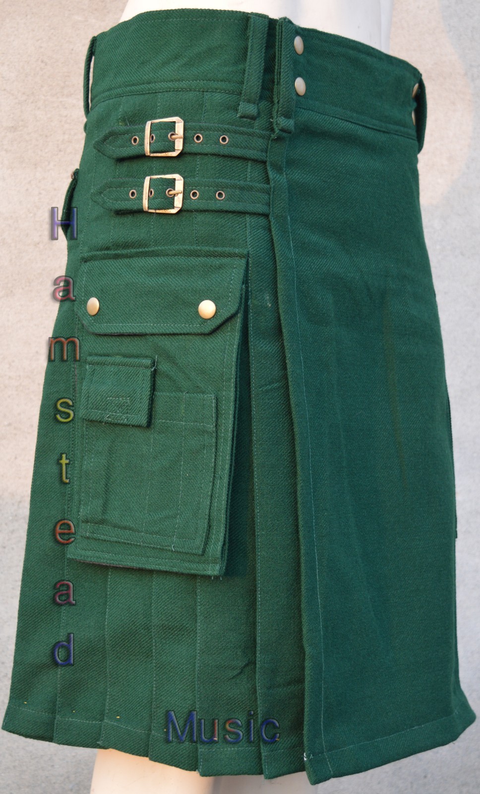 Forest Green Tartan Highland Utility Pockets Active Men Prime New Kilts.