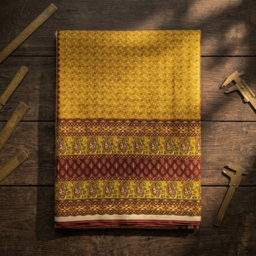Sanskriti Vintage Yellow Moss Crepe Saree Floral Print Fabric 5+Yard Craft Sari