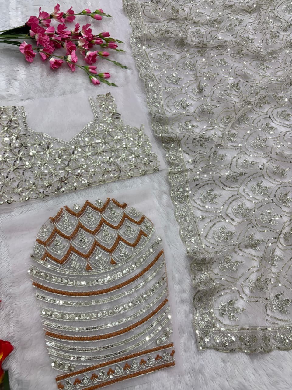 Premium Butterfly Net Wedding Function Party Wear Indian Sari With Blouse11-HC-1