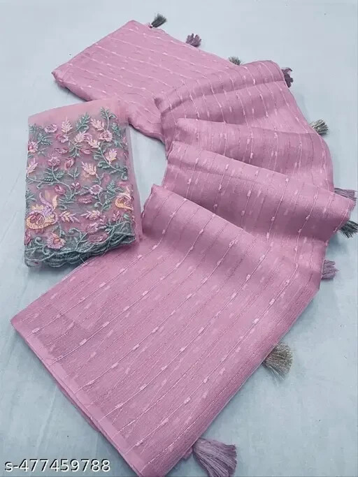 Women’s New Jute Khadi Embroidered Saree’s