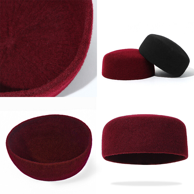Muslim Caps for Prayer Hat Solid Color Wool Arab Caps Clothing Accessories Men