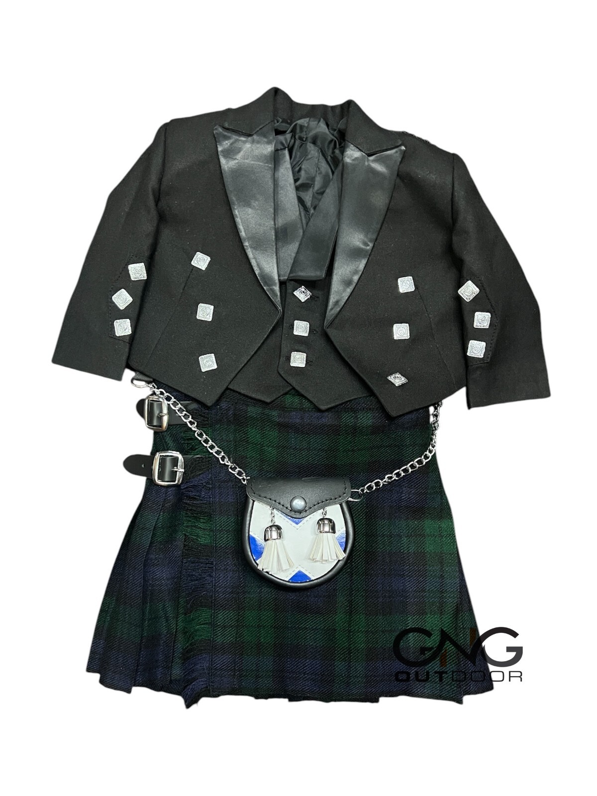 Scottish Baby Kilt Jacket Outfit Kids kilt set included jacket + Sporran + kilt