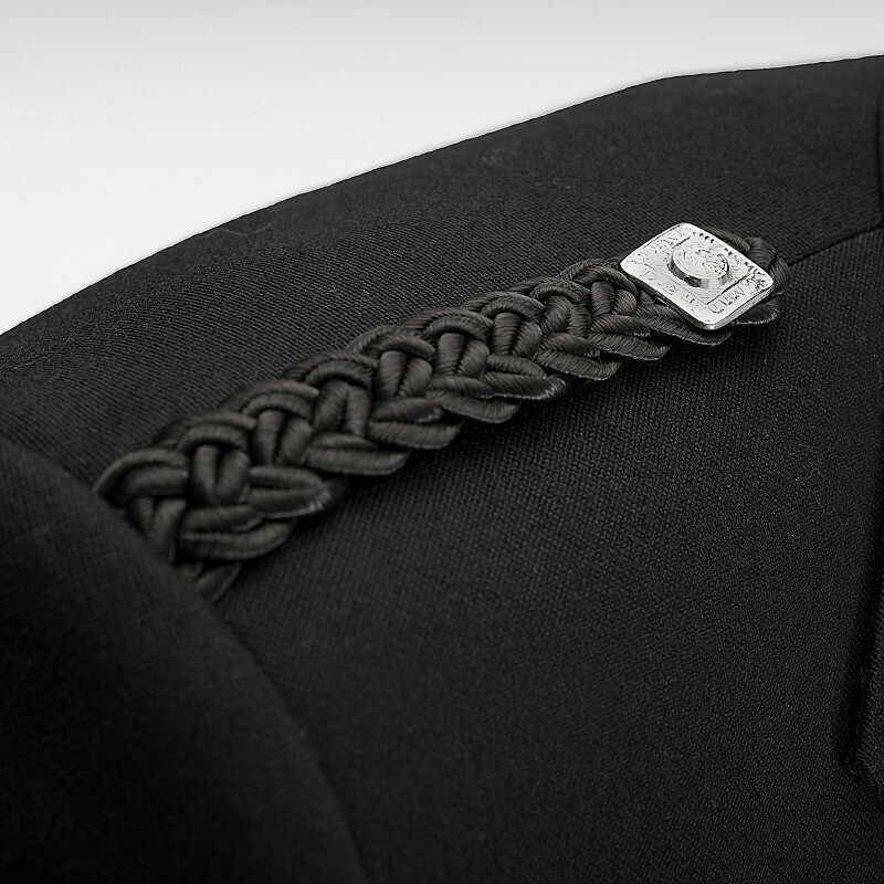 100% Blazer-Blend WOOL Black Prince Charlie Jacket & waistcoat Vest- Kilt Jacket