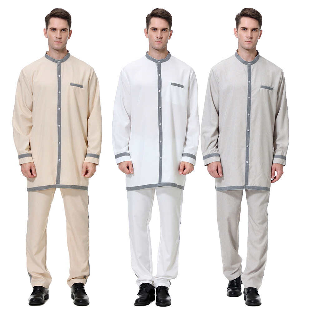 Dishdasha Thobe Jubba Thoub Men Saudi Arab Robe Muslim Abaya Dress Kaftan Islam
