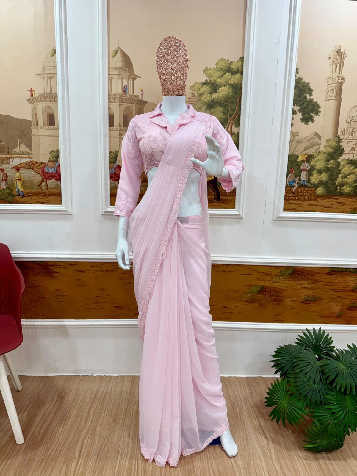 SAREE BLOUSE READYMADE DESIGNER SARI CHOLI INDIAN PARTY WEAR BOLLYWOOD DRESS