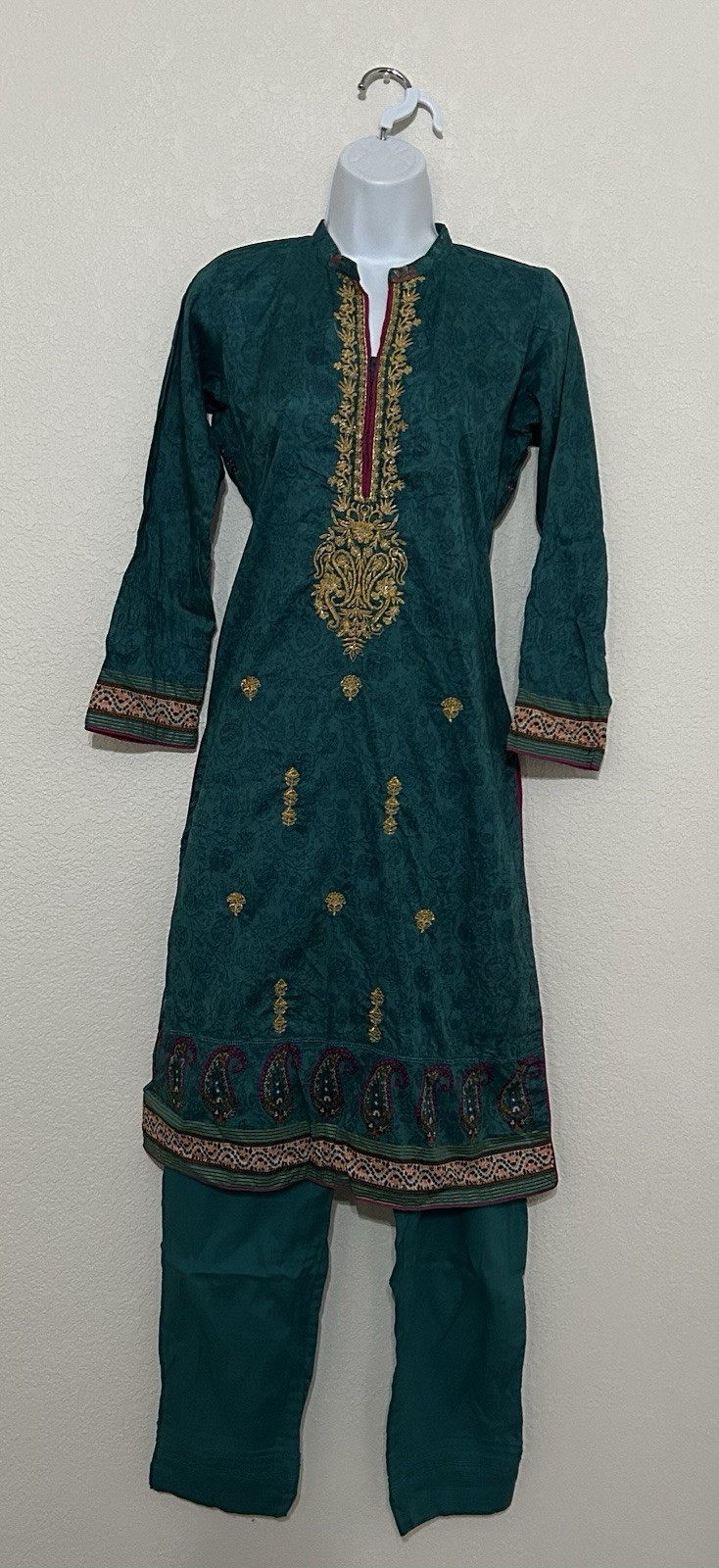 Women’s Indian Pakistani Shalwar Kameez 3 Piece Stitched Lawn Suit Size M