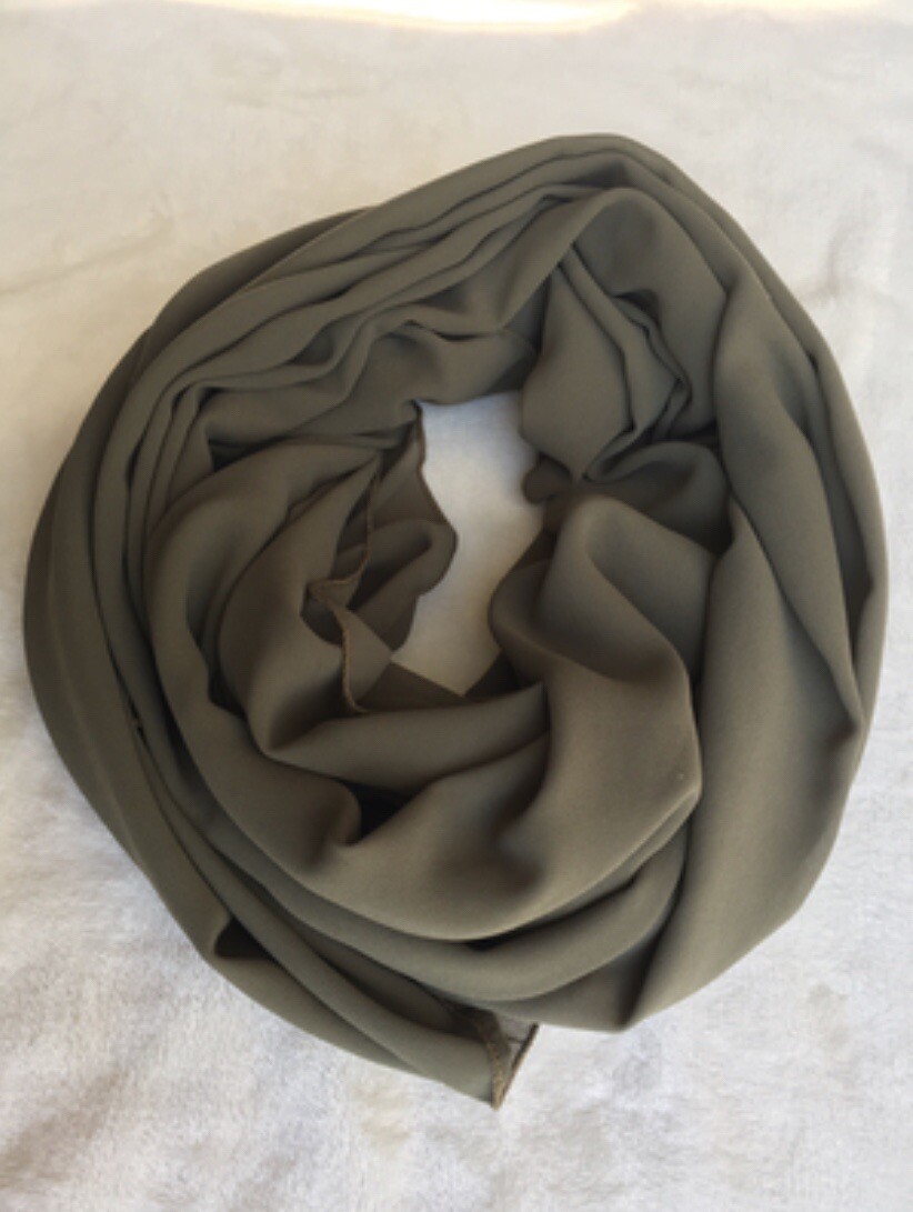 Scarf Shawl Headcover Chiffon Rectangular Georget Non Slip Green Sage Army