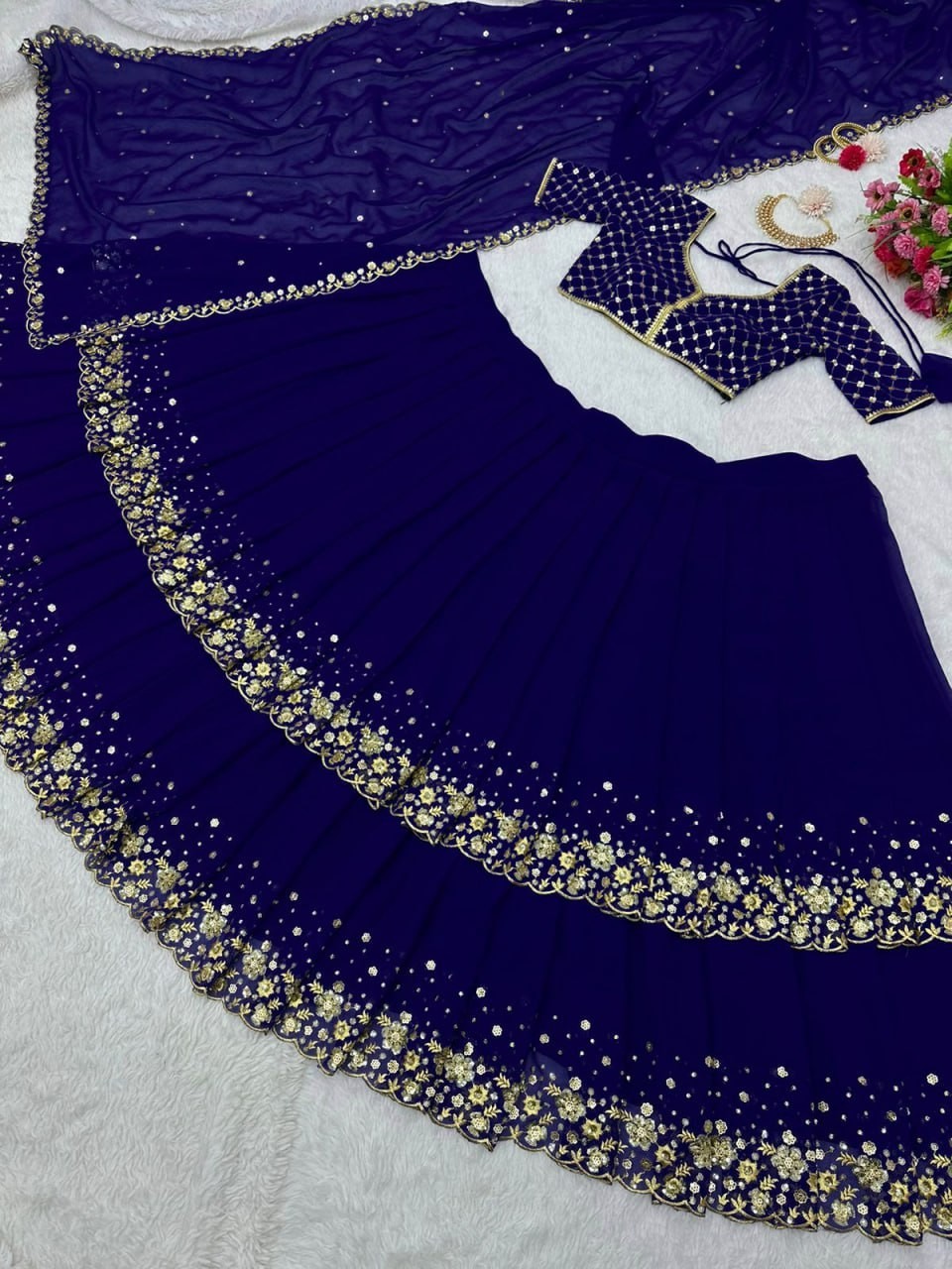 DESIGNER LEHENGA CHOLI INDIAN BOLLYWOOD WEDDING PARTY PAKISTANI WEAR READYMADE