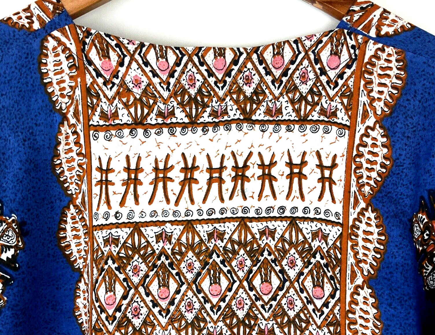 Unisex One Size Bali Tunic Batik Multicolor Pullover Elbow Sleeve Indonesia