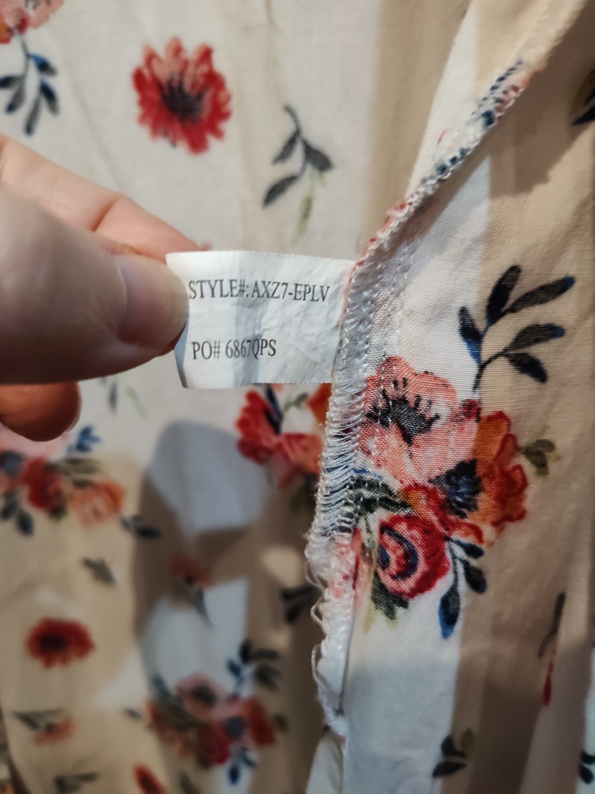 Time and Tru Short Sleeve White Kimono One Size Fits Most Red Floral Print