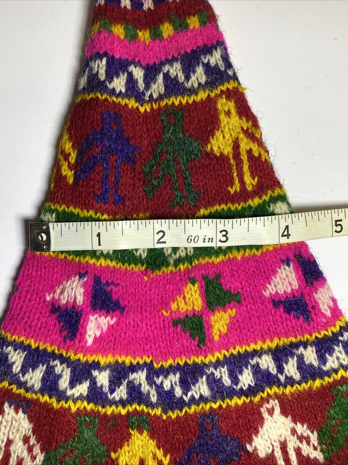 Vintage Peruvian Chullo Yarn Hat SMALL Ear Flaps Pointed flop Over Handmade H4A