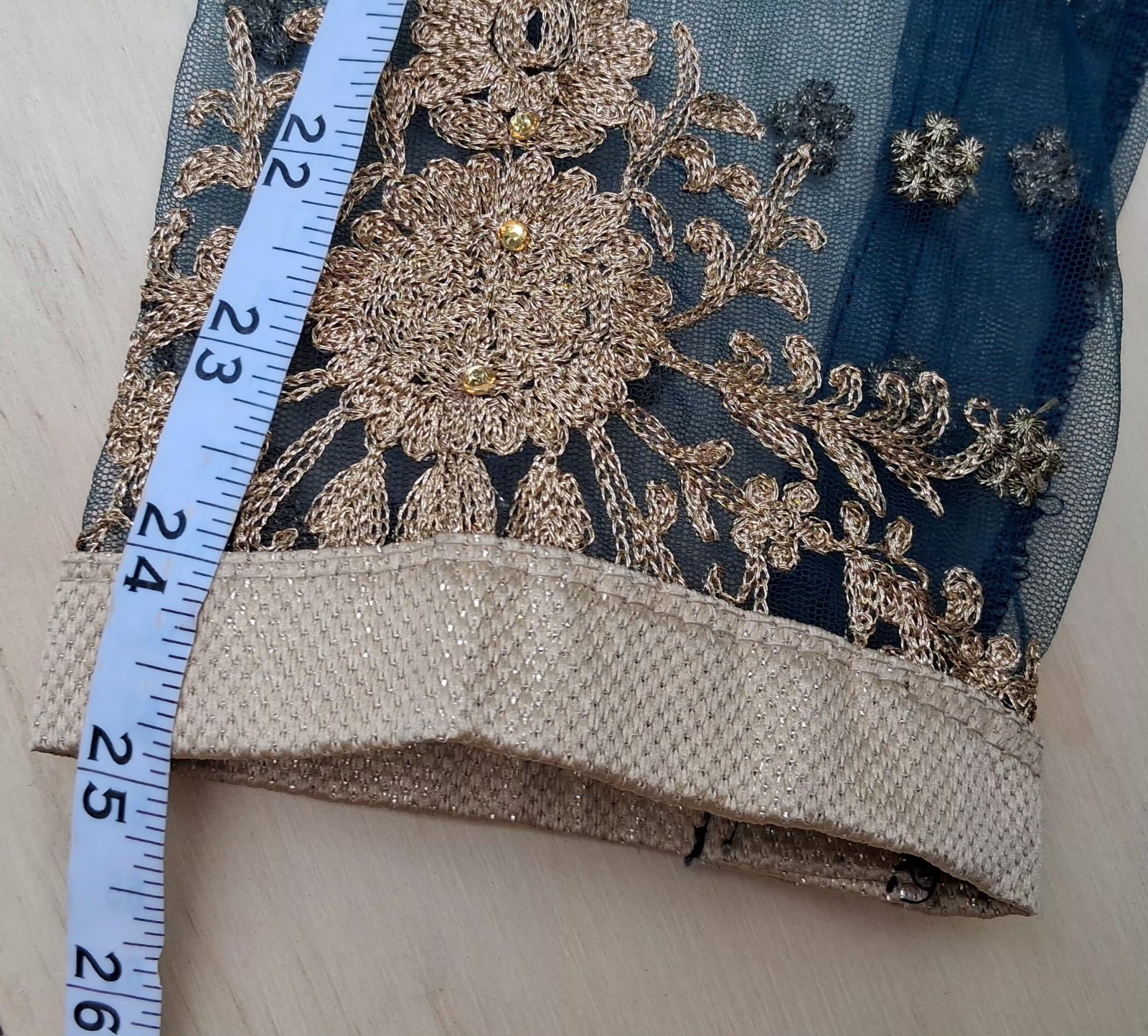 Indian Anarkali Gown Dress S Royal Blue Gold Embroidered Long Sleeve Maxi Party