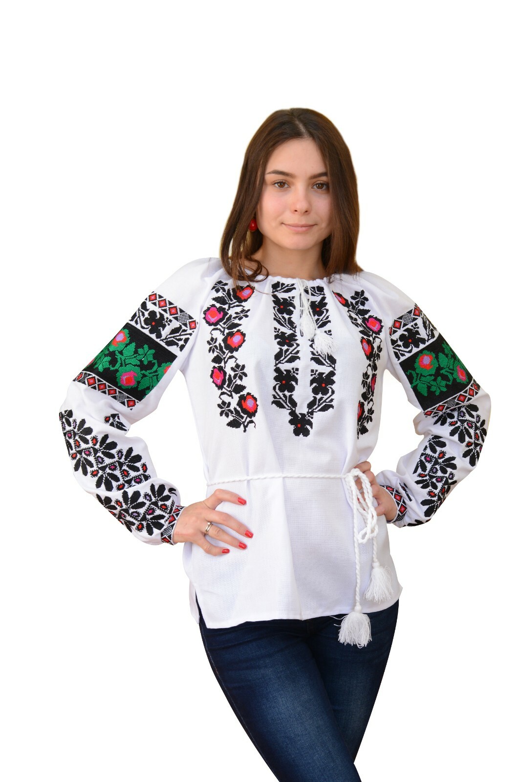 Ukrainian embroidered traditional shirt for ladies, blouse, sorochka vyshyvanka