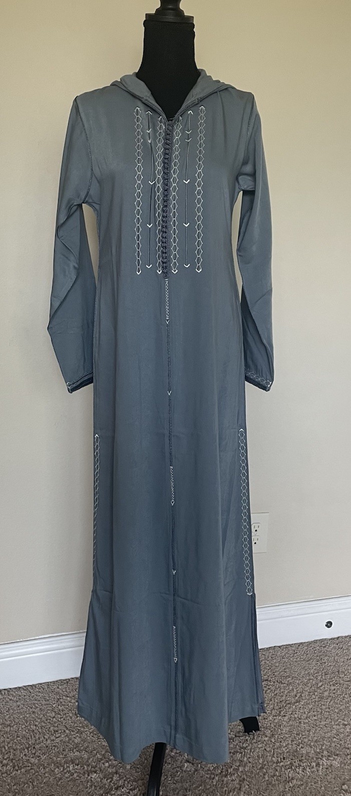 Blue-grey Women Moroccan Jelaba Size S