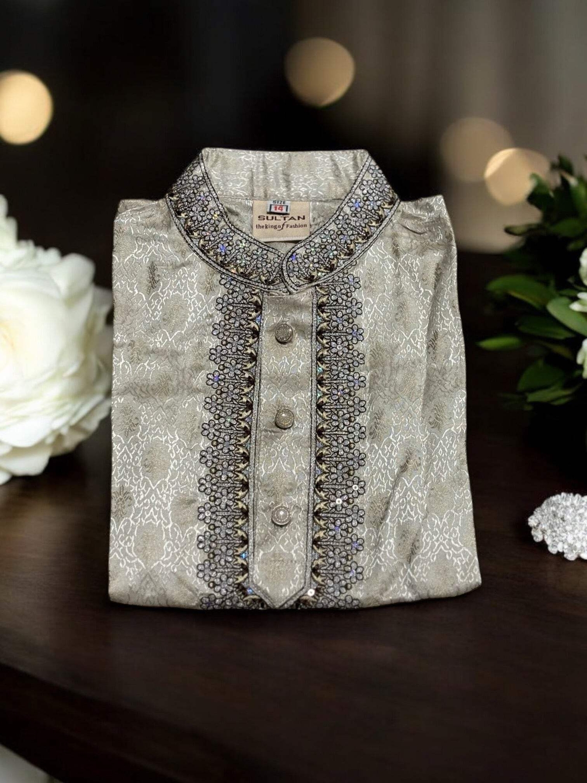 Traditional- Boys Embroidery Work Cotton Kurta