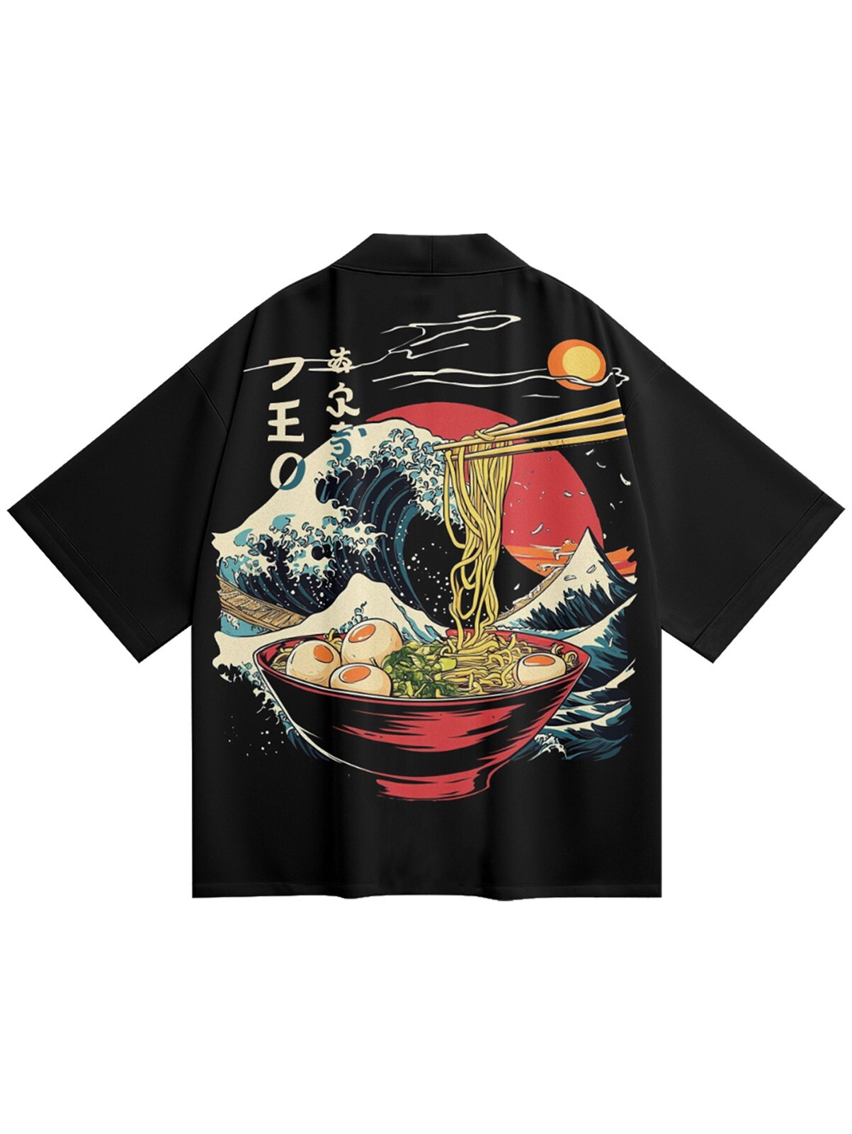 Niepce Unisex Japanese Graphic Lightweight Kimono Cardigan Shirt Tops