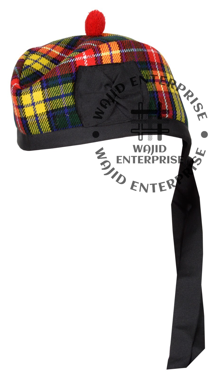 GLENGARRY Cap Scottish Buchanan tartan Military Piper Glengarry Bonnet Kilt Cap