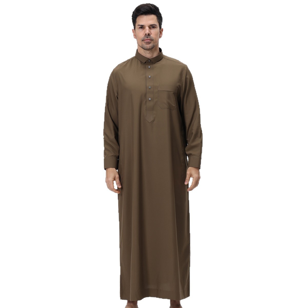 Long Robe Causal Saudi Muslim Men Abaya Kaftan Jubba Thoub Thobe Dishdasha Islam