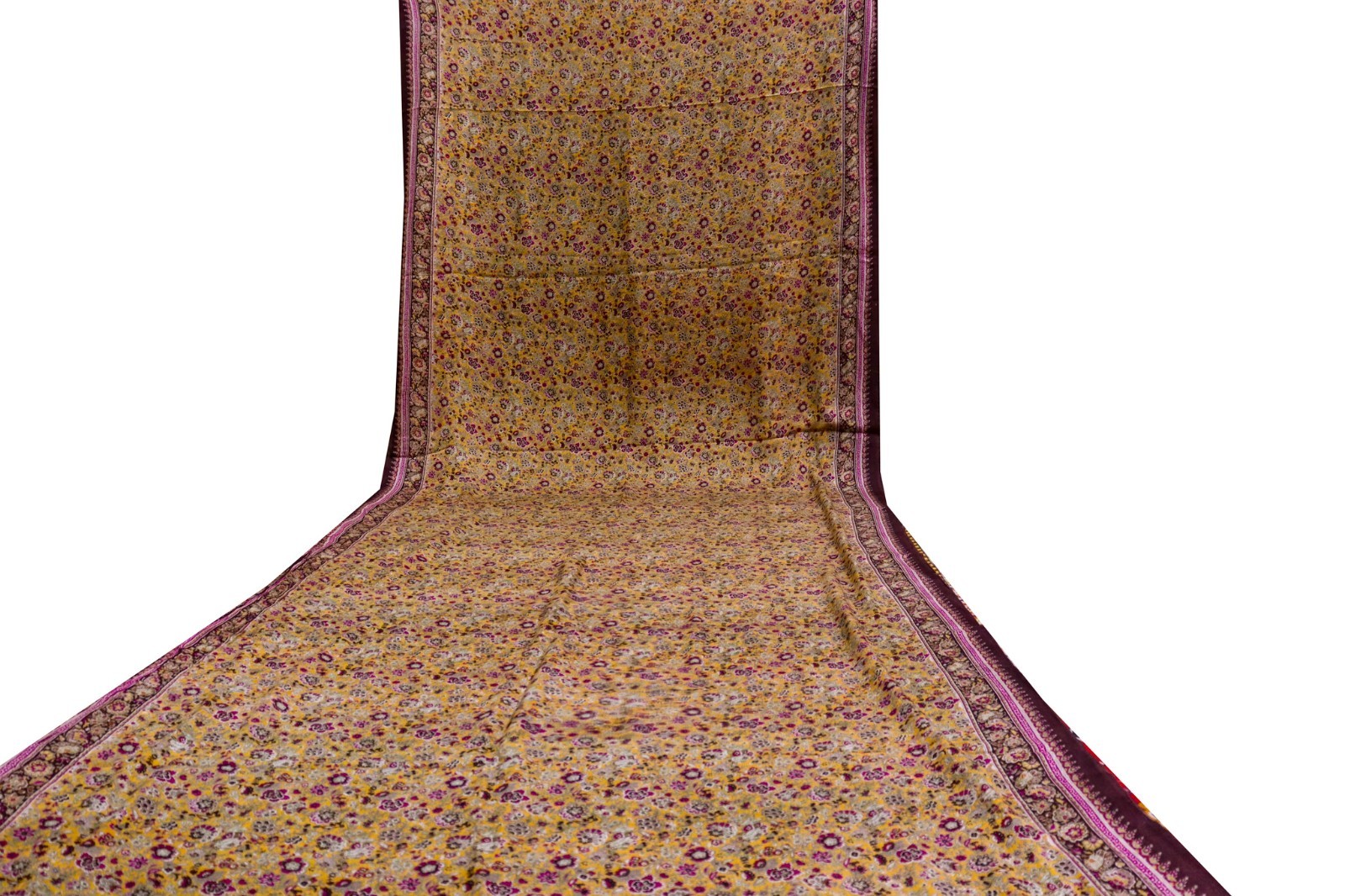 Vintage Chiffon Silk Saree, Lightweight Fabric for DIY & Sewing CS1239