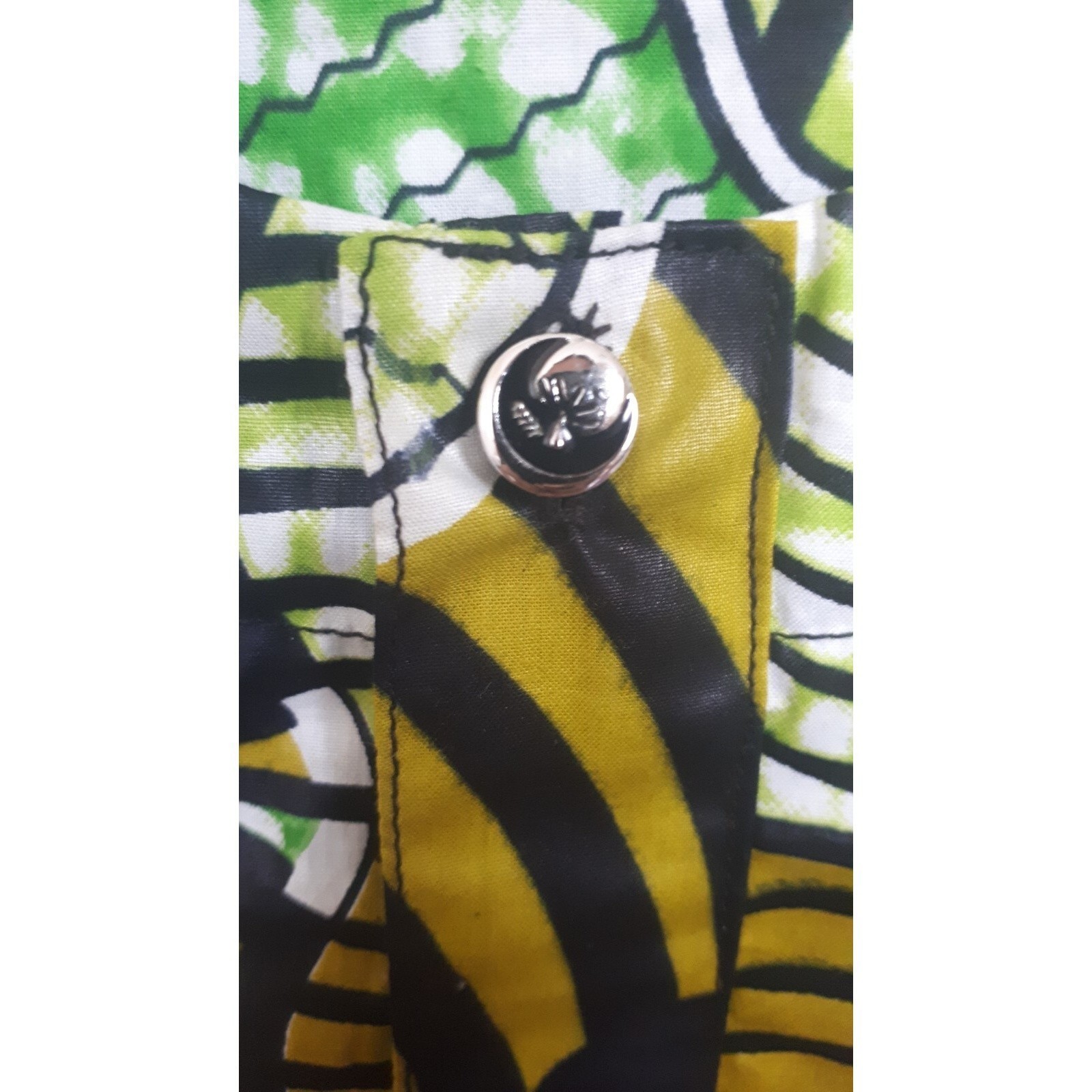 Toddler Boys African Shirt Black Green And Yellow African Fabric 100%