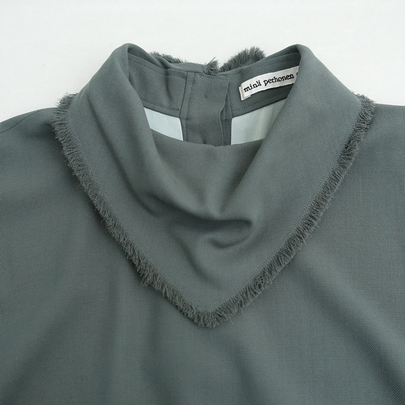 Mina Perhonen Relaxante Fringe Collar Wool Blouse Size 40-42