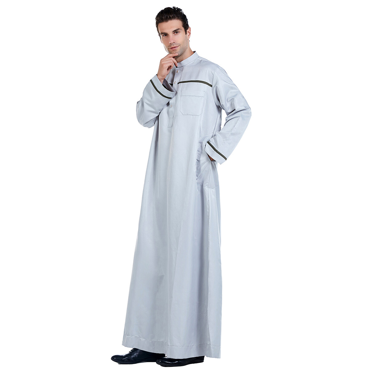 Saudi Men Robe Dishdasha Thobe Jubba Thoub Abaya Muslim Kaftan Islamic Ramadan
