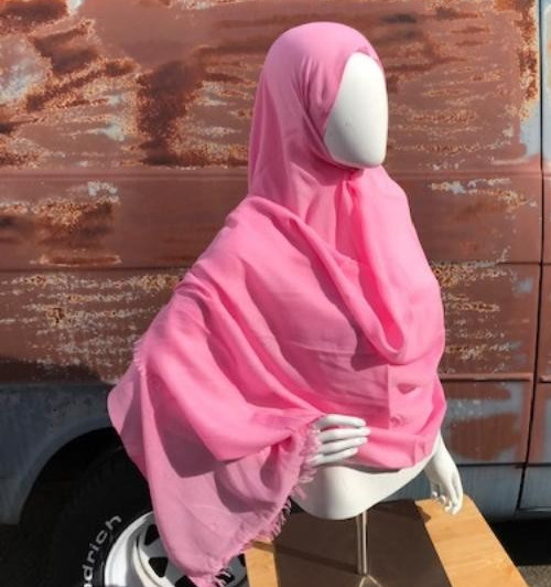 Turkish Pink color Pashmina Headscarf Muslim Hijab Shawl 25 x 67