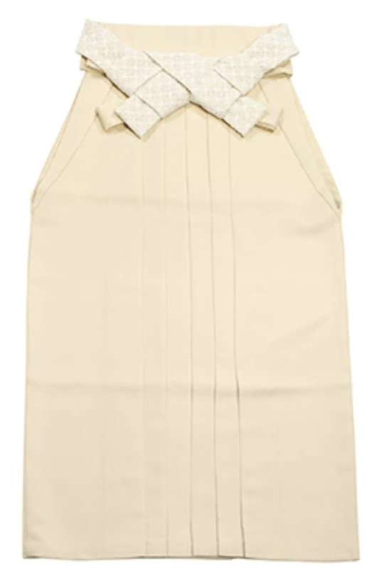 Japanese Women’s Traditional Kimono HAKAMA Skirt White Lace String Ivory
