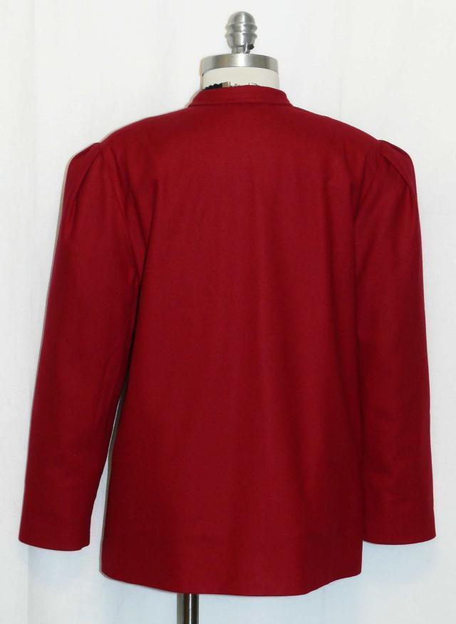 WOOL RED JACKET Women GERMAN Heart LIGHT WEIGHT Career Coat B40″ /38/8 10 M