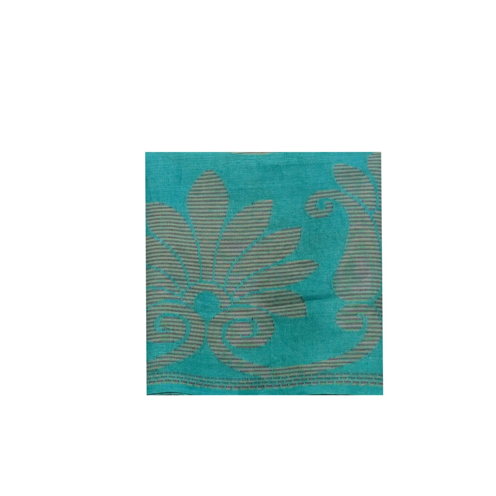 Vintage Teal Blue Sarees 100% Pure Silk Woven Indian Sari 5YD Decor Craft Fabric