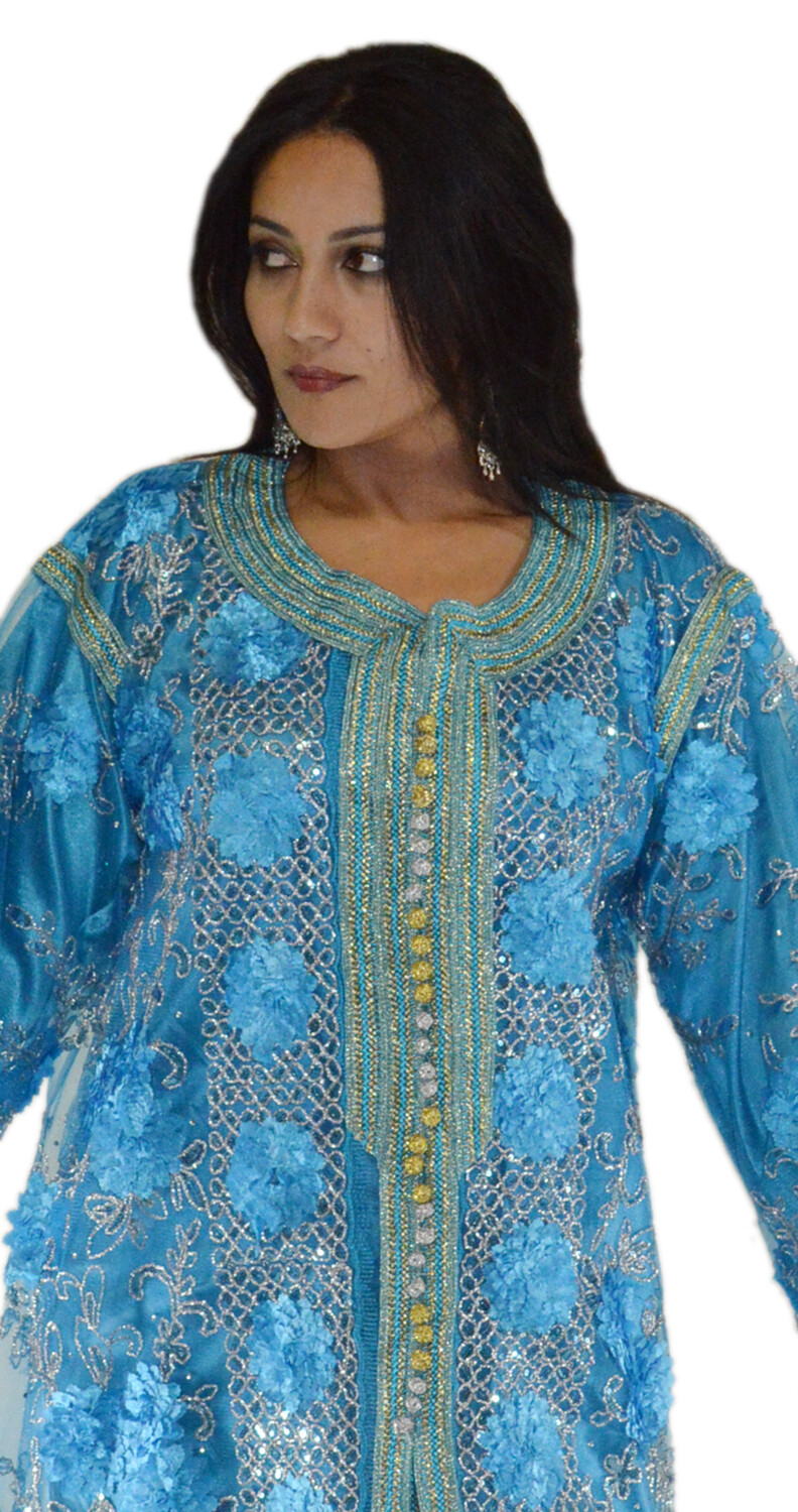 Moroccan Wedding Gown Caftan Kaftan Long Dress Abaya Tackchita Middle East
