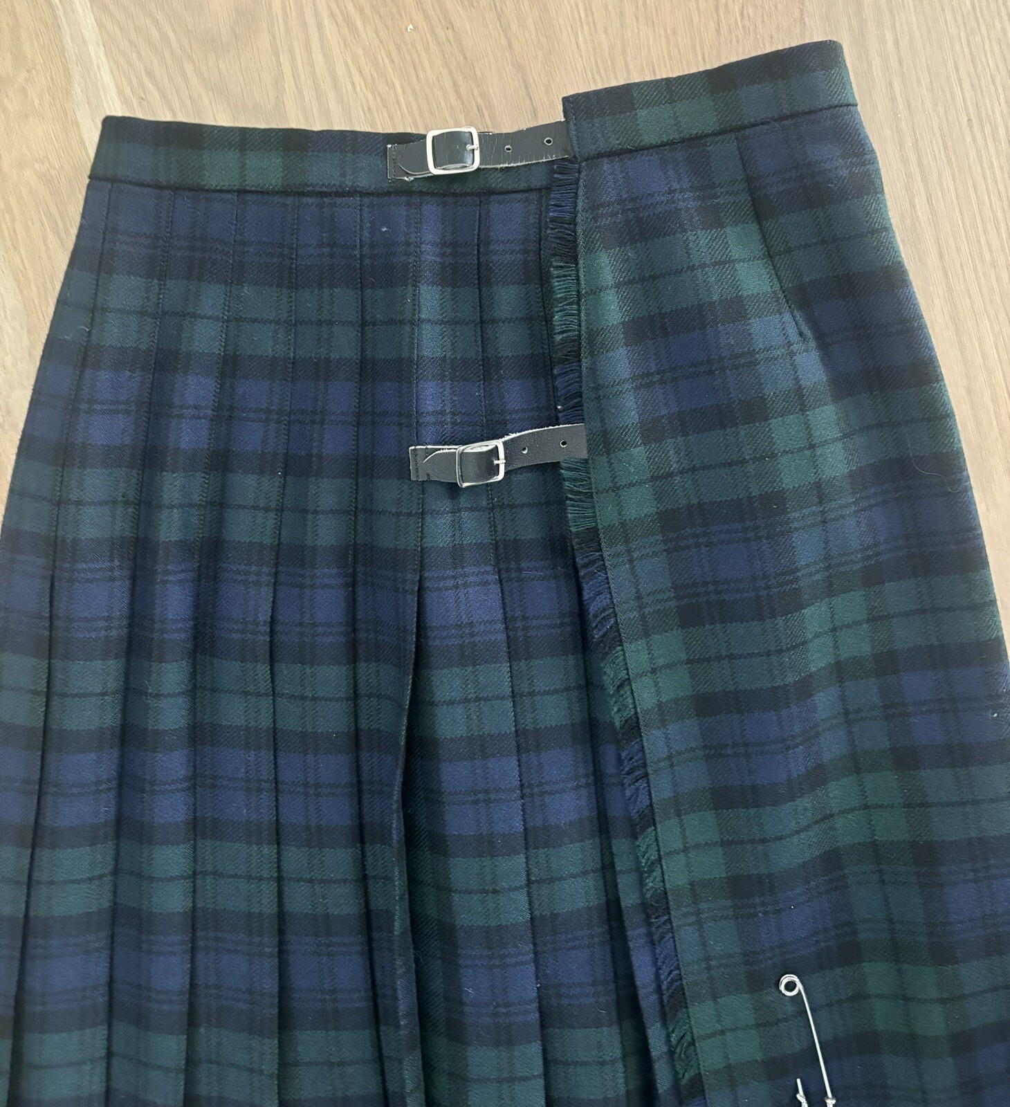 Vtg Hector Russell Kiltmaker Inverness Kilt Pure Wool Plaid Black Watch Tartan