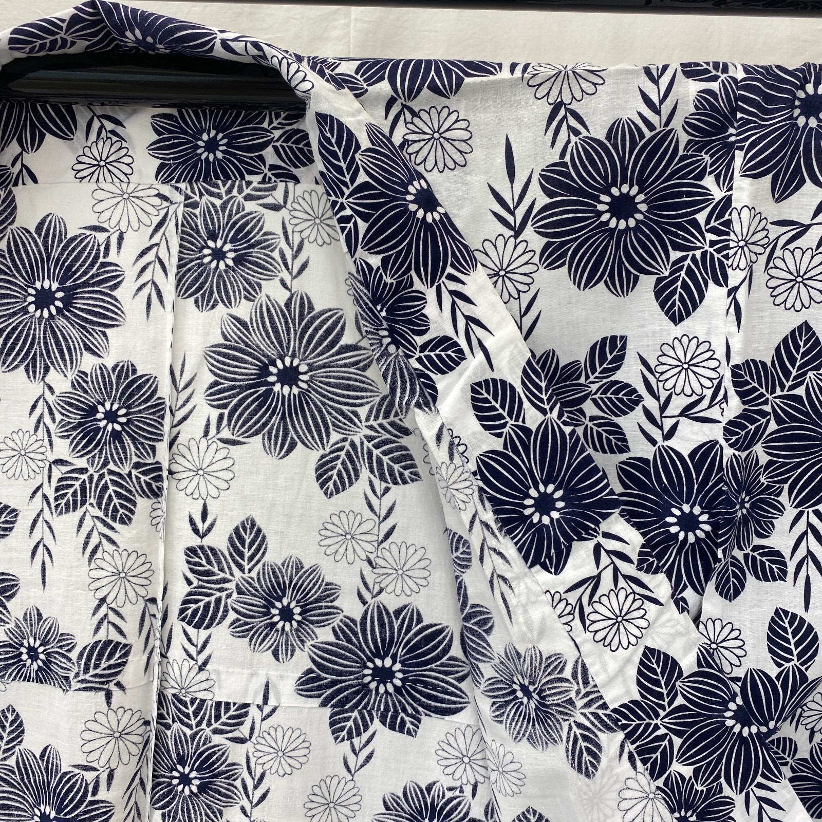 Japanese Vintage Kimono Yukata Cotton White No Lining Traditional Length 59 in