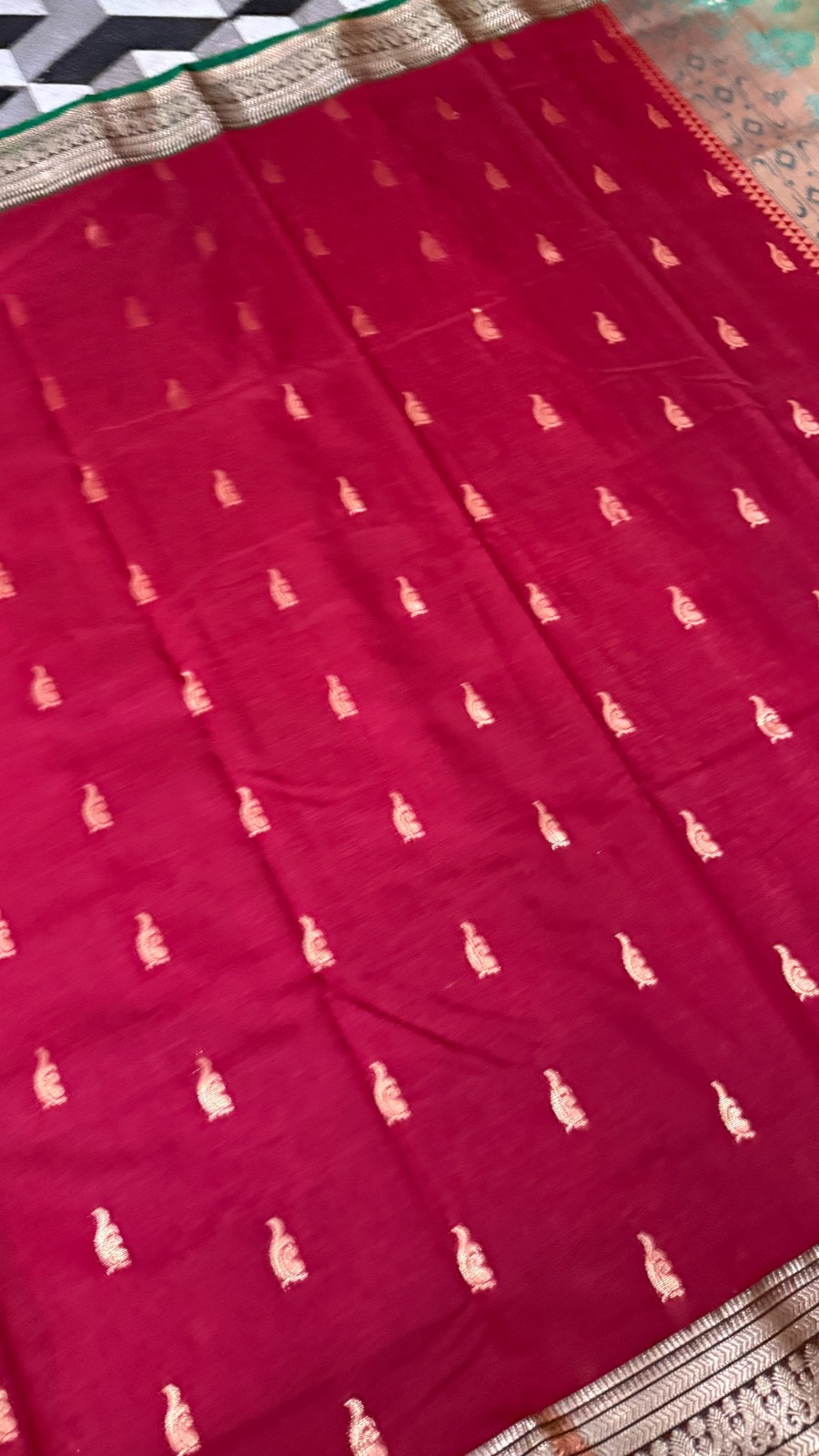 Elegant Red Satin Silk Saree – Traditional Indian Wedding & Festive Wear