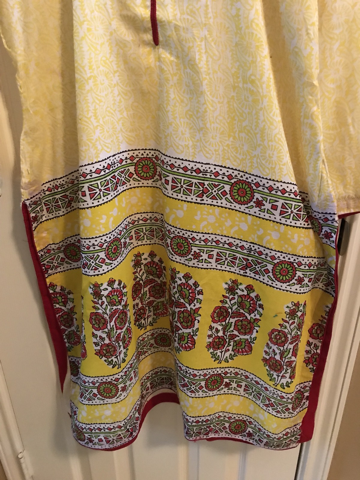 Indian Pakistani Woman Block Print Lawn Cotton Kurti with Matching Dupatta